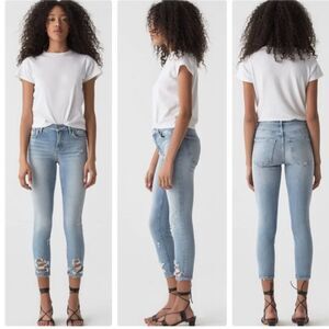 AGOLDE Sophie Crop Jean With Chewed Hem and Waistband Womens Denim Jean (Sz25)